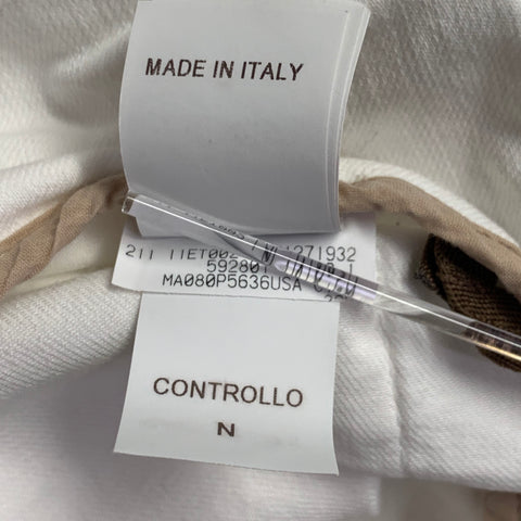 BRUNELLO CUCINELLI Taille 0 Jean plissé en mélange de coton crème