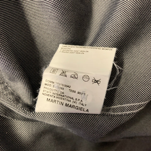MARTIN MARGIELA SS2013 Size M Black White Speckled Cotton Button Up Long Sleeve Shirt
