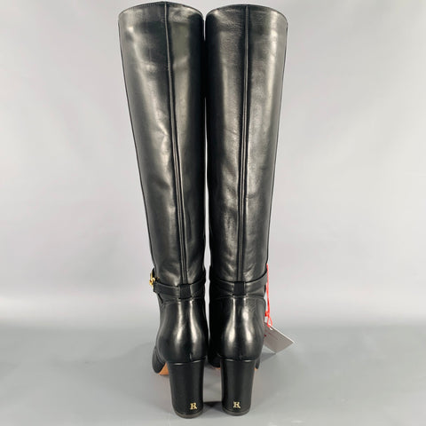ROUJE Size 7 Black Leather Pull On Boots