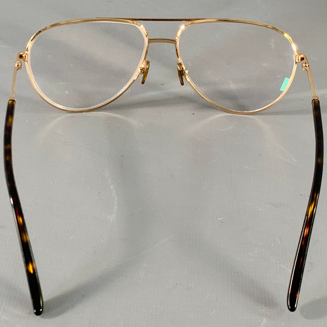 TOM FORD Gold Tortoiseshell Metal Aviator Sunglasses