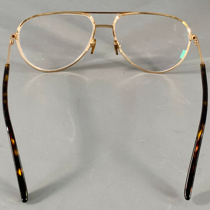 TOM FORD Gold Tortoiseshell Metal Aviator Sunglasses