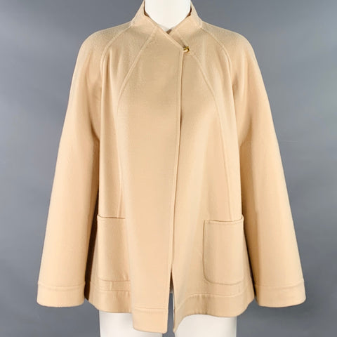AGNONA Size 4 Beige Cashmere Two Pockets Hook Eye Cardigan