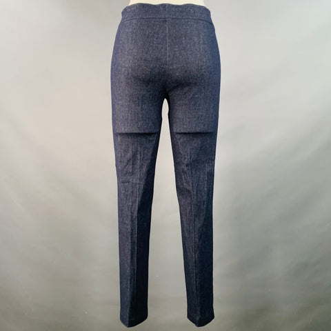 AVENUE MONTAIGNE Size 2 Blue Viscose Blend Twill Elastic Skinny Leggings