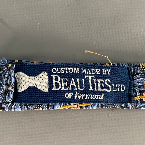 BEAU TIES LTD. Blue Gold Stars Bow Tie
