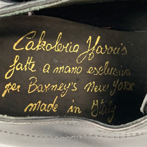 CALZOLERIA HARRIS Size 12 Black Patent Leather Lace-Up Shoes
