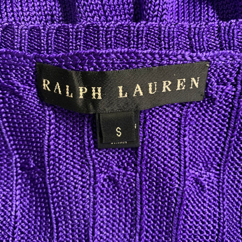 RALPH LAUREN Size S Purple Silk Cable Long Sleeve Dress