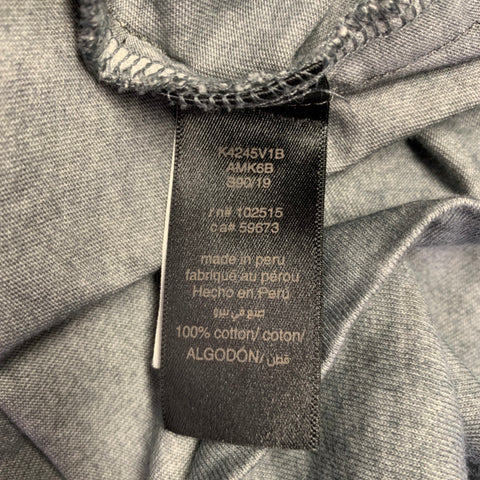 JOHN VARVATOS * U.S.A. Size M Grey Distressed Cotton Half Placket Polo
