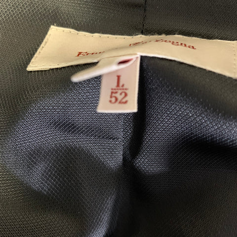 ERMENEGILDO ZEGNA Size L Black Cashmere Button Up Coat