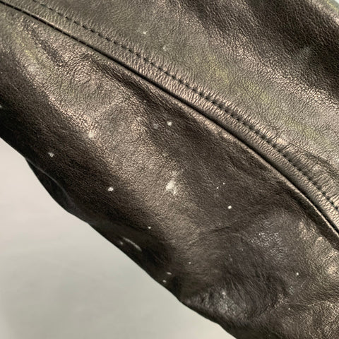 KMRII Size L Black Blue Studded Cotton Spandex Motorcycle Jacket