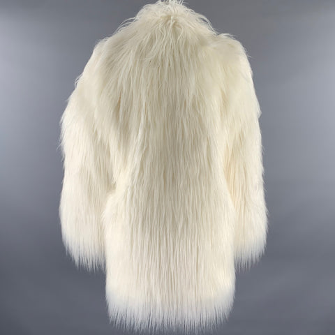 HOUSE OF FLUFF Size M White Acrylic Blend Faux Fur Coat