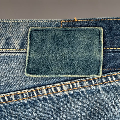VISVIM Size 34 Social Sculpture 10D5 Blue Distressed Cotton Selvedge Button Fly Jeans