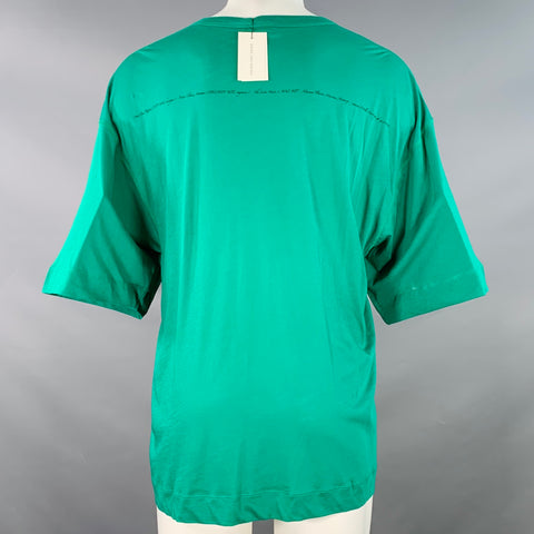 DRIES VAN NOTEN Size S The Lion Hunt Green Black Graphic Cotton Crew Neck T-shirt