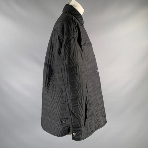VALENTINO Size 0 Black Polyamide Padded Zip Snaps Jacket