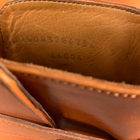 RALPH LAUREN Taille 9 Bottines à bride en cuir camel