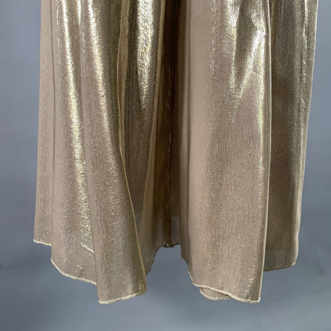 RALPH LAUREN Size 8 Gold Silk Blend Shimmer Palazzo Pants