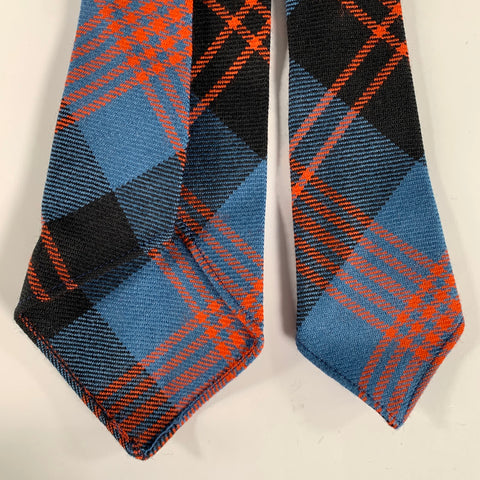 RRL by RALPH LAUREN Blue Orange Tartan Wool Tie