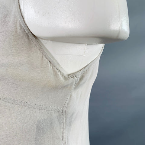 BRUNELLO CUCINELLI Size M Grey Silk V-Neck Casual Top