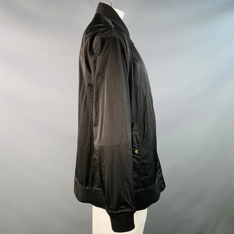 ROBERT GELLER x FIVE FOUR Size XXL Black Polyester Nylon Bomber Jacket