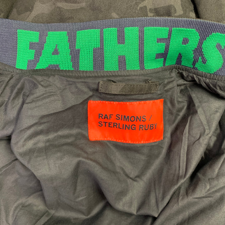 RAF SIMONS Size 38 Black Grey Oversized Camo Cotton Zip Up Coat