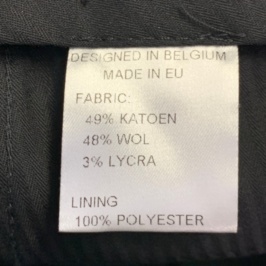 WALTER VAN BEIRENDONCK Size 32 Black White Houndstooth Pleated Cuffed Dress Pants