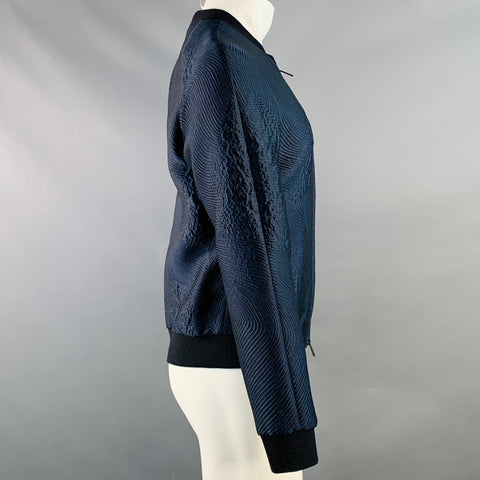 Blouson bombardier EMPORIO ARMANI Taille XS Broderies bleu marine et noir