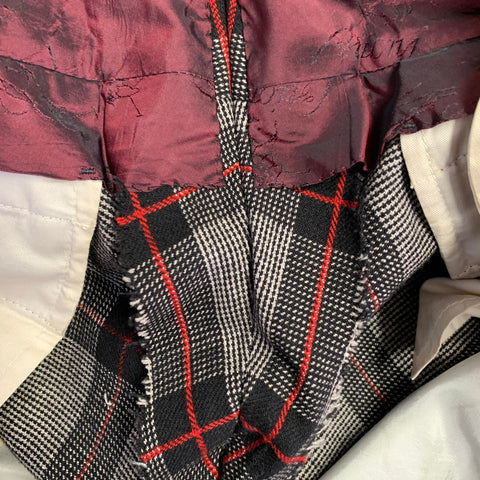 BRIONI Size 40 Grey Black Red Plaid Wool Notch Lapel Suit