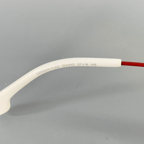 CARRERA FLAG Guuho Black White Red Color Block Acetate Sunglasses