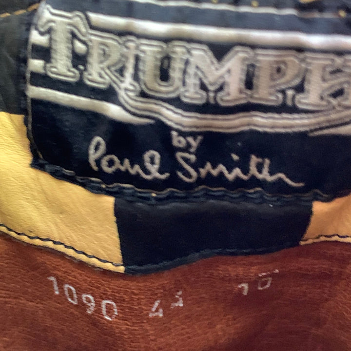 PAUL SMITH TRIUMPH Size 11 Tan Leather Back Zip Biker Boots