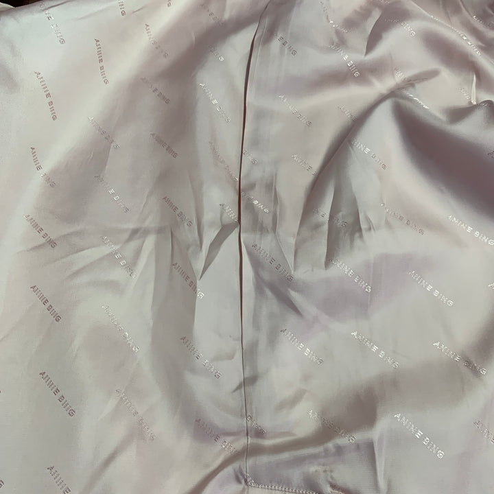 ANINE BING Size XS Pink Silk Peak Lapel Double Breasted Pantsuit