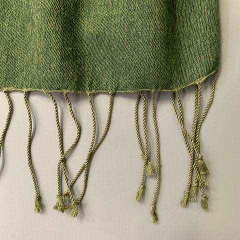 Écharpe à franges VINTAGE verte