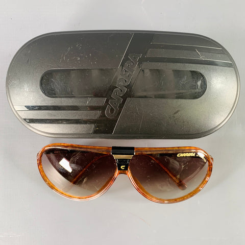 CARRERA Brown Gold Mixed Materials Acetate Metal Sunglasses