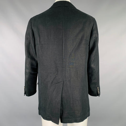 POLO by RALPH LAUREN Size M Black Linen Notch Lapel Sport Coat