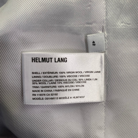 HELMUT LANG PE24 Costume en laine noire à revers crantés et ceinture de sécurité Taille 42