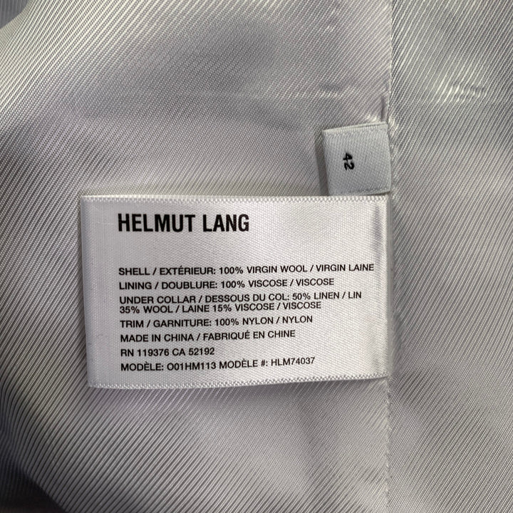 HELMUT LANG SS24 Size 42 Black Wool Notch Lapel Seatbelt Suit