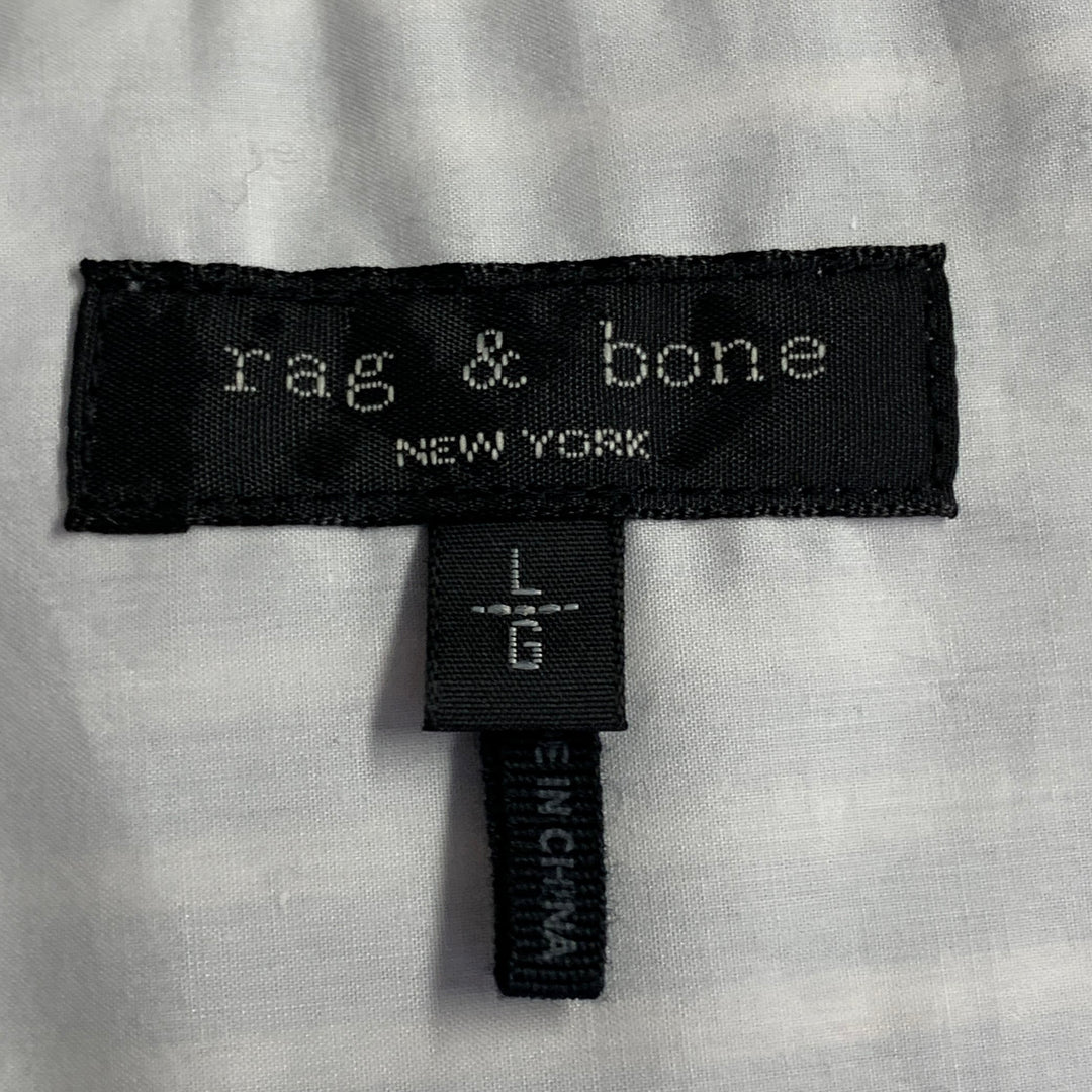 RAG & BONE Size L Blue White Rayon Cotton Stripe One Pocket Shirt