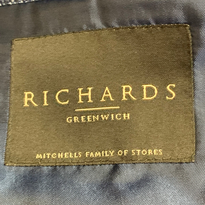 ERMENEGILDO ZEGNA Size 40 Blue Black White Woven Notch Lapel Sport Coat