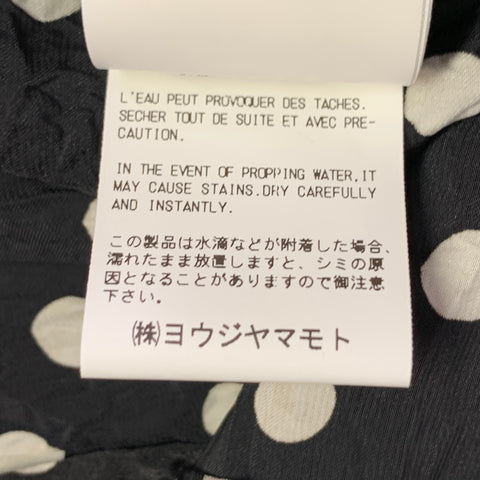YOHJI YAMAMOTO Size S Black White Polyester Polka Dot One pocket Blouse