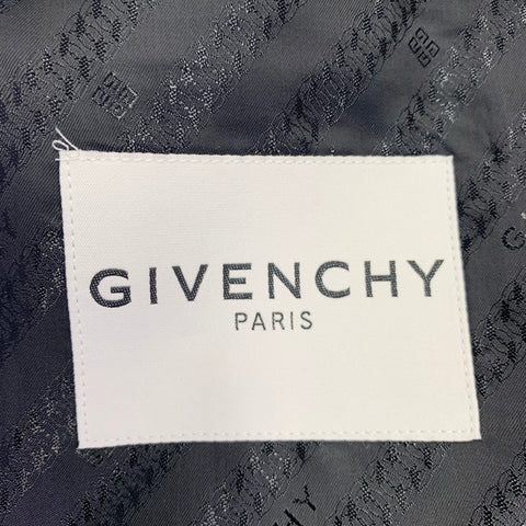 GIVENCHY Size 38 Grey Black Purple Plaid Contrast Trim Wool Blend Sport Coat