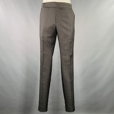 PT01 Size 38 Black White Side Tabs Dress Pants