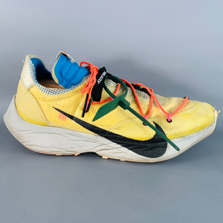 OFF-WHITE x NIKE 2020 Size 15.5 Yellow Blue Color Block Acetate Sneakers
