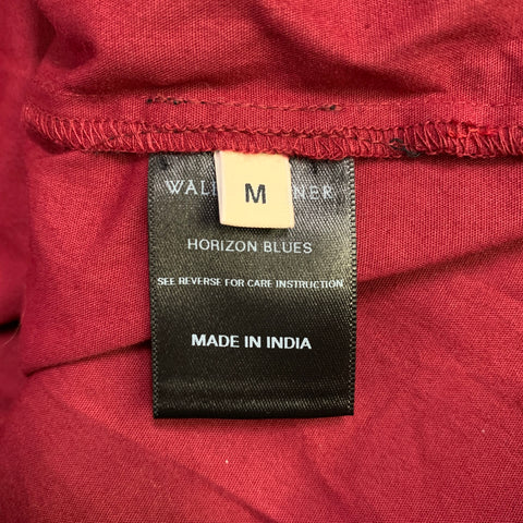 WALES BONNER Taille S Robe longue sans manches en coton bordeaux ornée de perles