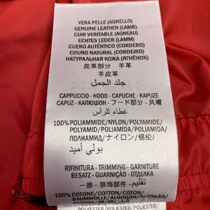 GUCCI Size 36 Black Red Color Block Lambskin Leather Varsity Jacket