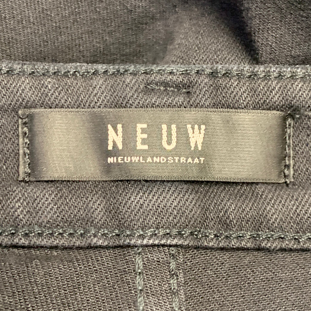 NEUW Size 32 Black Cotton Blend Slim Fit Button Fly Jeans