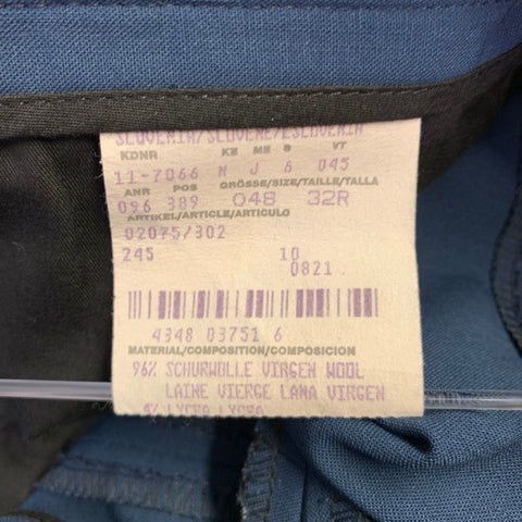 HUGO BOSS Size 32 Blue Navy Virgin Wool Blend Flat Front Dress Pants
