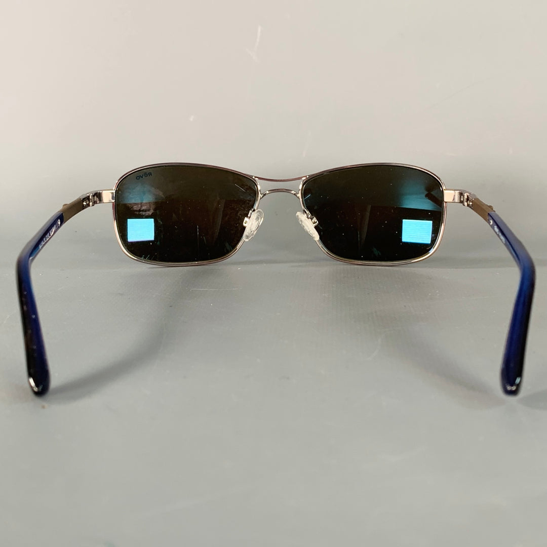 REVO Clive Blue Gunmetal Acetate Metal Navigator Polarized Sunglasses