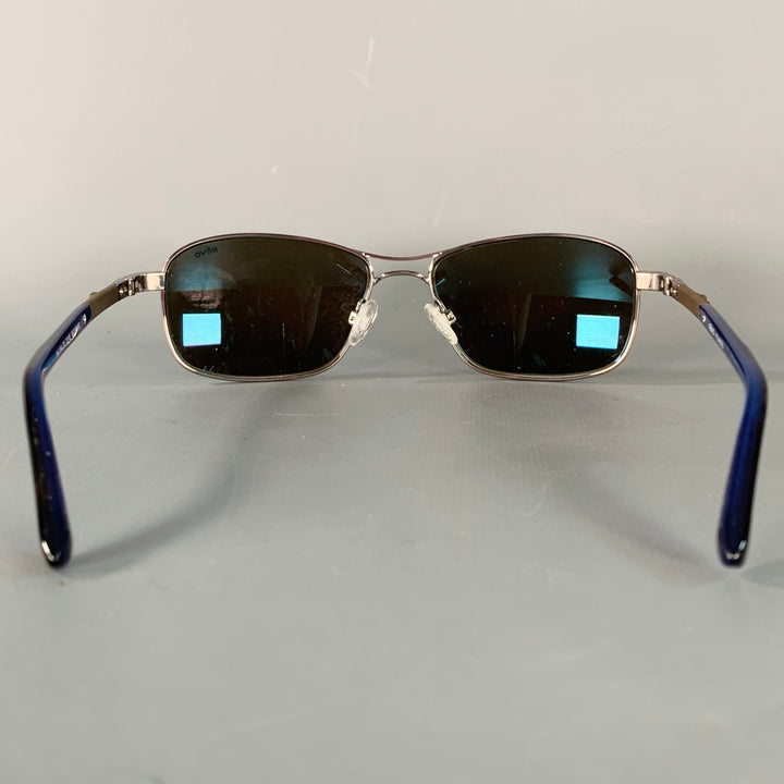 REVO Clive Blue Gunmetal Acetate Metal Navigator Polarized Sunglasses