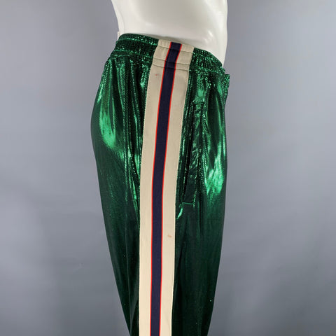GUCCI Size XXL Green Side Stripe Acetate Blend Cruise Tracksuit