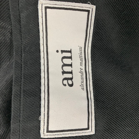 AMI by ALEXANDRE MATTIUSSI Size 40 Grey Black Herringbone Coat