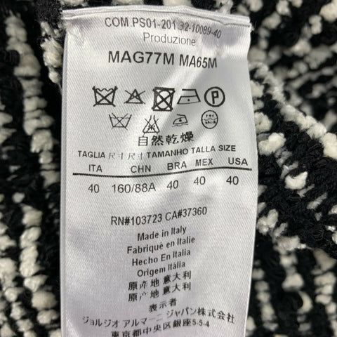 GIORGIO ARMANI Size 4 Black White Viscose Blend Buttoned Coat