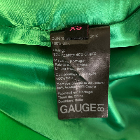GAUGE 81 Size XS Green Silk Draped Mini Skirt